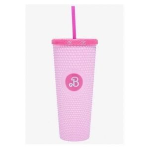 Barbie Pink Textured Tumbler with Straw